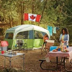 Woods Easy Fold Portable Folding Family Camping Table For Cooking & Dining W/ Carry Bag -Woods Sales Store coleman prairie trail fast pitch cabin tent 8 person 56274ddc 6c33 4d37 bb04 662fc71d8976 1