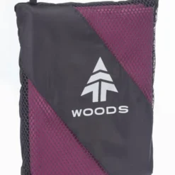 Woods Compact Lightweight Absorbent & Fast-Drying Microfibre Camping Beach Towel, Assorted, 33.4 X59-in
