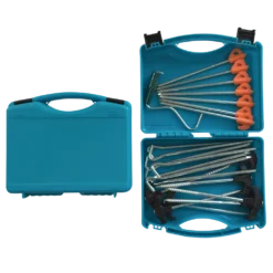 Woods Assorted Hard Surface Tent Peg/Stake Kit W/ Puller/Extractor/Remover Tool & Case, 23-pc