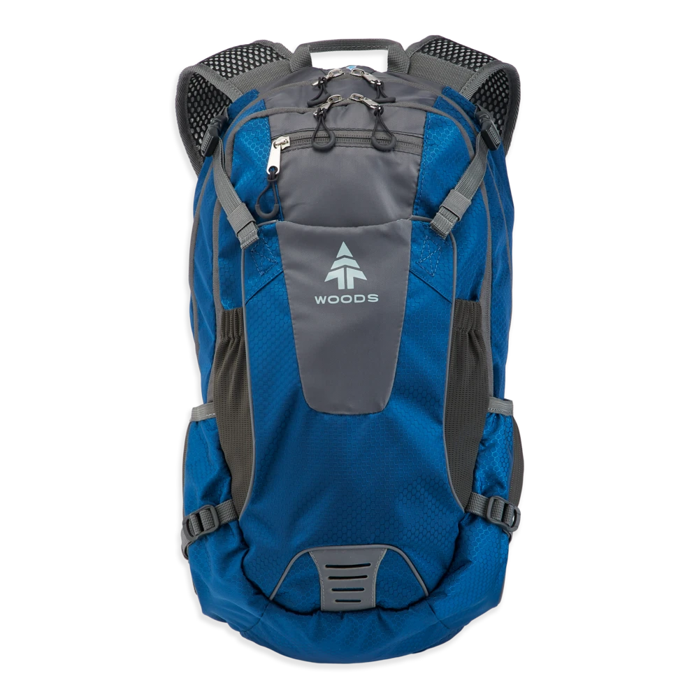 Woods Hydration Backpack W/ 2-L Water Bladder For Camping, Hiking & Outdoor Sports, Blue 6 Woods Hydration Backpack W/ 2-L Water Bladder For Camping, Hiking & Outdoor Sports, Blue - Image 4