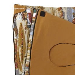 Woods Migrator Duck Print Insulated Cotton Canvas Cold Weather Sleeping Bag W/ Flannel Lining & Duffel Bag, -15°C -Woods Sales Store woods migrator 15 c duck print sleeping bag 33add1f6 ce23 4c29 8df3 08f22714412a