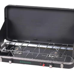 Woodsâ„¢ Quick Fire Double-Burner 20,000 BTUs Electric Start Camp Stove