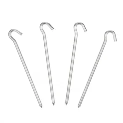 Woods Aluminium Hook-Top Tent Pegs/Stakes For Lightweight Camping Tents & Tarps, 7-in, 4-pk